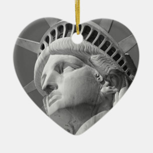 Décoration En Céramique Gros plan noir et blanc Statue de la Liberté