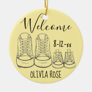 Décoration En Céramique Grosses chaussures Chaussures bébé Douche Baptême