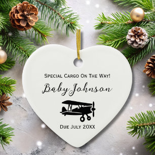 Décoration En Céramique Grossesse Ultrasound Bébé Photo Aviation personnal