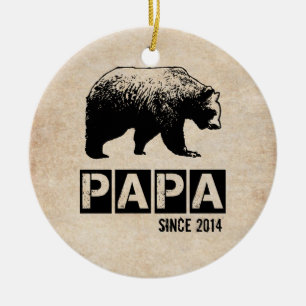 Décoration En Céramique Grunge Papa Bear Depuis L'Année Pour Papa