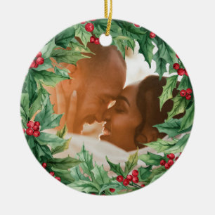 Décoration En Céramique Gui de houx personnalisé pour Noël