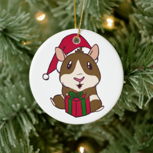 Décoration En Céramique Guinea Pig Christmas Holiday Present