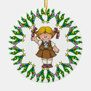 Décoration En Céramique Guirlande d'arbre de cheveux blonds de "brownie"