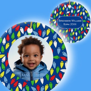 Décoration En Céramique Guirlande de Noël Petit-fils bleu