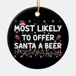 Décoration En Céramique Guirlande de Noël pour offrir une bière au Père No