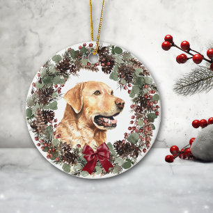 Décoration En Céramique Guirlande de Pinecone de chien de laboratoire jaun