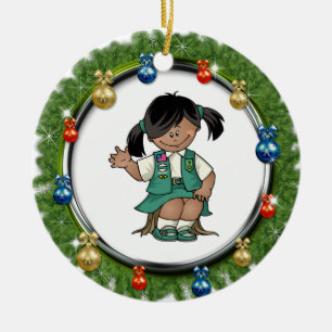 Décoration En Céramique Guirlande foncée junior de pin de peau avec des