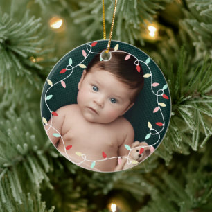Décoration En Céramique Guirlande Lumineuse Pastel pour le 1er Noël en tan