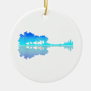 Décoration En Céramique Guitar Lake Shadow Love Guitare Musicien