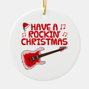 Décoration En Céramique Guitare électrique Guitariste Ornament de Noël