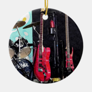 Décoration En Céramique Guitares et tambours