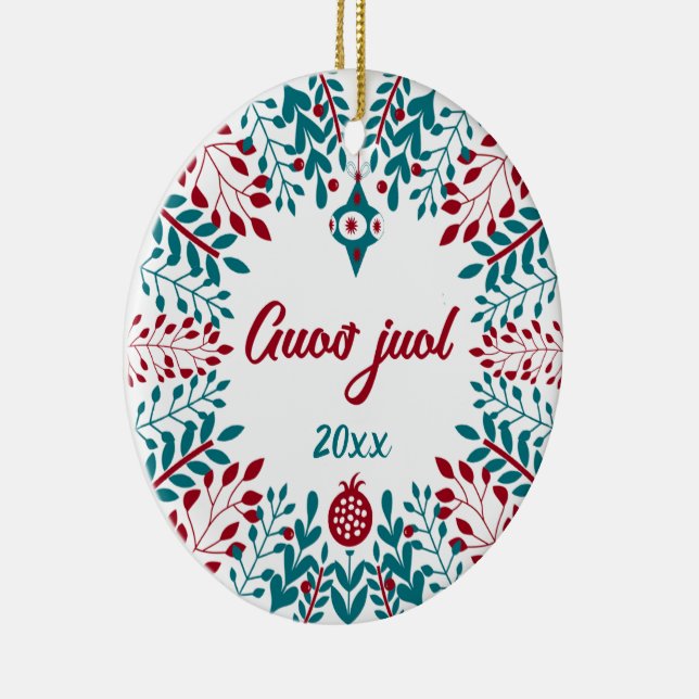 Décoration En Céramique Guoð juol Elfdalian Övdalian Noël Salutation (Droite)