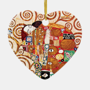 Décoration En Céramique Gustav Klimt - Le Baiser - Peinture d'art fin
