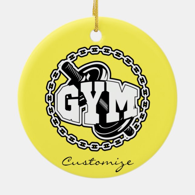 Décoration En Céramique Gym Barbell Logo Thunder_Cove (Dos)
