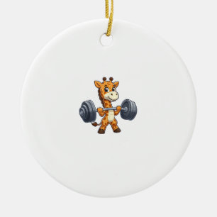 Décoration En Céramique Gymnase Giraffe Cartoon Poids Lifting Fitness