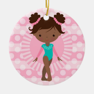 Décoration En Céramique Gymnaste - Afro-américain mignon de gymnastique