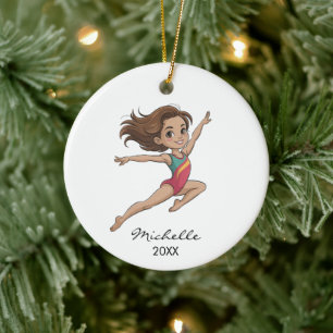 Décoration En Céramique Gymnaste de gymnastique personnalisée Fille de No