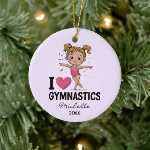 Décoration En Céramique Gymnaste de gymnastique personnalisée Fille Noël