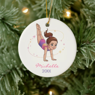 Décoration En Céramique Gymnaste de gymnastique personnalisée Fille Noël
