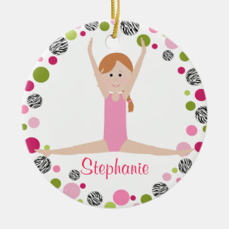 Décoration En Céramique Gymnaste d'étoile dans les roses personnalisés