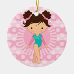 Décoration En Céramique Gymnaste - Gymnastique mignonne Rose Turquoise