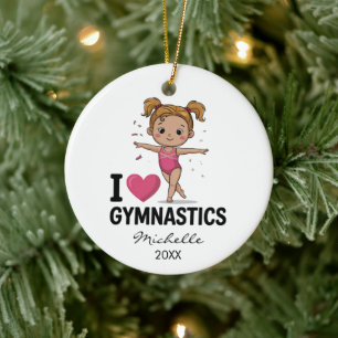 Décoration En Céramique Gymnaste personnalisée Gymnastique Fille Noël