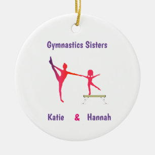 Décoration En Céramique Gymnastics Sisters Ceramic Ornament