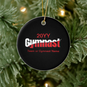 Décoration En Céramique Gymnastique - Gymnaste Abstrait Word Art Swish