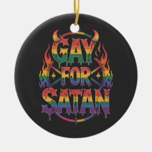 Décoration En Céramique Hail Gay Satan Rainbow Baphomet Devil Goat LGBTQ