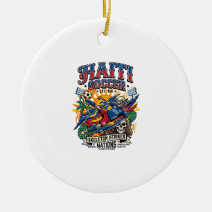 Décoration En Céramique Haïti Football Squelette Attaquant Nations Style A