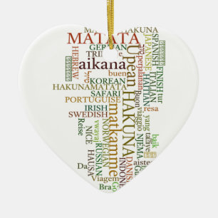 Décoration En Céramique Hakuna Matata Global Word Cloud Art