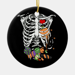 Décoration En Céramique Halloween Candy Skeleton Rib Cage X-Ray
