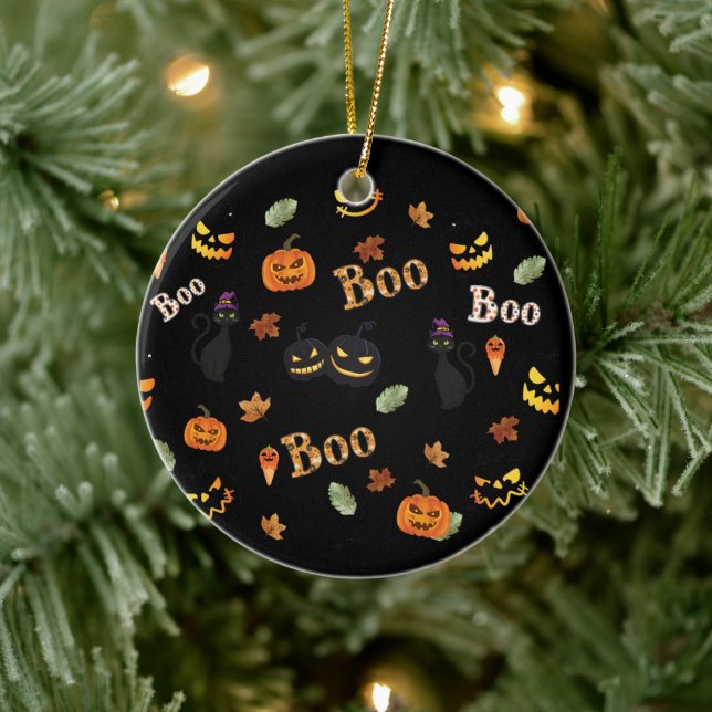 Décoration En Céramique Halloween Cat Boo (Arbre)