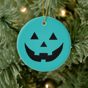 Décoration En Céramique Halloween citrouille turquoise éffrayant Jack-o'-l