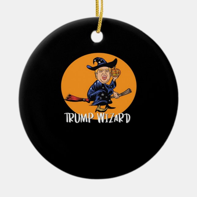 Décoration En Céramique Halloween Trump Wizard Funny Classic (Devant)