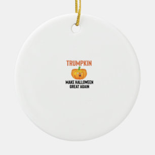 Décoration En Céramique Halloween Trumpkin - Graphique Citrouille drôle po