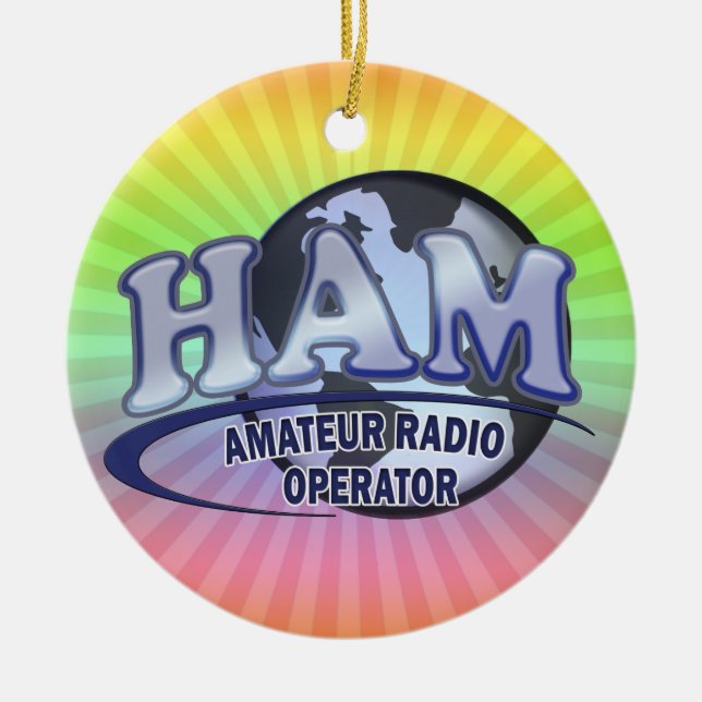 Décoration En Céramique HAM WORLD LOGO Radio amateur (Devant)