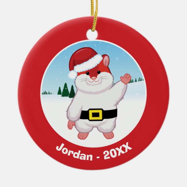 Décoration En Céramique Hamster de Noël (Devant)