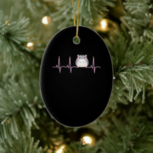 Décoration En Céramique Hamster Women Girls Cute Hamster Lover Heartbeat