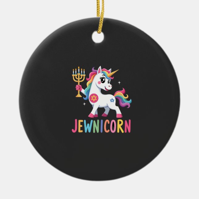 Décoration En Céramique Hanukkah Dabbing Unicorn Jewnicorn Chanukah Jewish (Devant)