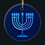 Décoration En Céramique Hanukkiah Happy Hanoukka Juive Fête Menorah<br><div class="desc">Symbole de Hanukkiah. Joyeux Hanoukka Party Juif Holiday Blue Menorah. Décoration Chanukkah de Fête Juive avec le symbole décoratif traditionnel Chanuka - bleu marine hanukkiah menorah, chandelier avec bougies, étoile de David et néon bleu lumières illustration. Hanoukka Festival des lumières Décoration de l'événement. Accueil > Décor > Décor de Noël...</div>