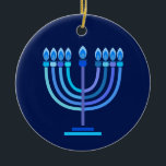 Décoration En Céramique Hanukkiah Happy Hanoukka Juive Fête Menorah<br><div class="desc">Symbole de Hanukkiah. Joyeux Hanoukka Party Juif Holiday Blue Menorah. Décoration Chanukkah de Fête Juive avec le symbole décoratif traditionnel Chanuka - bleu marine hanukkiah menorah, chandelier avec bougies, étoile de David et néon bleu lumières illustration. Hanoukka Festival des lumières Décoration de l'événement. Accueil > Décor > Décor de Noël...</div>