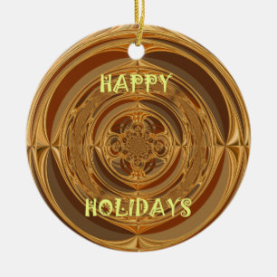 Décoration En Céramique Happy Holidays Circle Art Print/Design