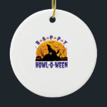 Décoration En Céramique Happy Howl O Ween Howling Halloween Dog Essential<br><div class="desc">Happy Howl O Ween Howling Halloween Dog Essential T-Shirt</div>