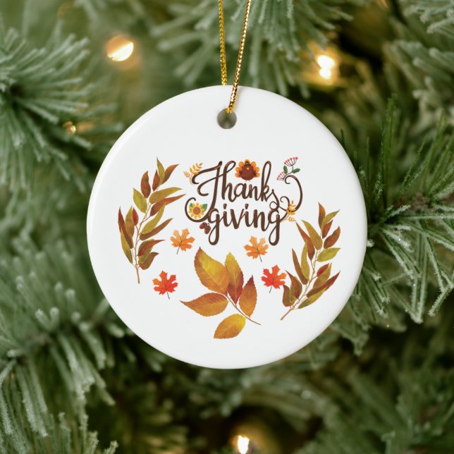 Décoration En Céramique Happy Thanksgiving (Arbre)