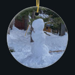 Décoration En Céramique Happy Winter Snowman de Tahoe City<br><div class="desc">World2Celebrate : Happy Winter,  Snowman,  Tahoe City,  Californie,  USA,  21 décembre 2021</div>