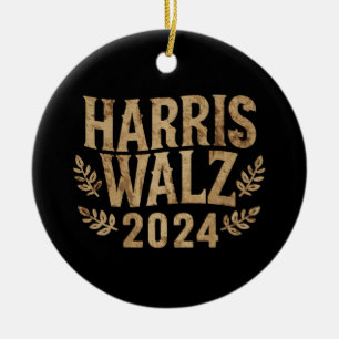 Décoration En Céramique Harris Tim Walz Crest Vintage Harris Waltz 2024