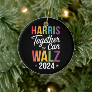Décoration En Céramique Harris Walz 2024 Kamala Ensemble Nous Pouvons LGBT