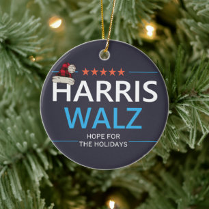 Décoration En Céramique Harris Walz Noël espoir pour les fêtes Kamala