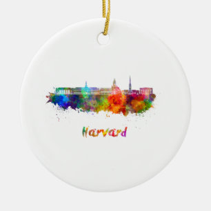 Décoration En Céramique Harvard skyline in watercolor